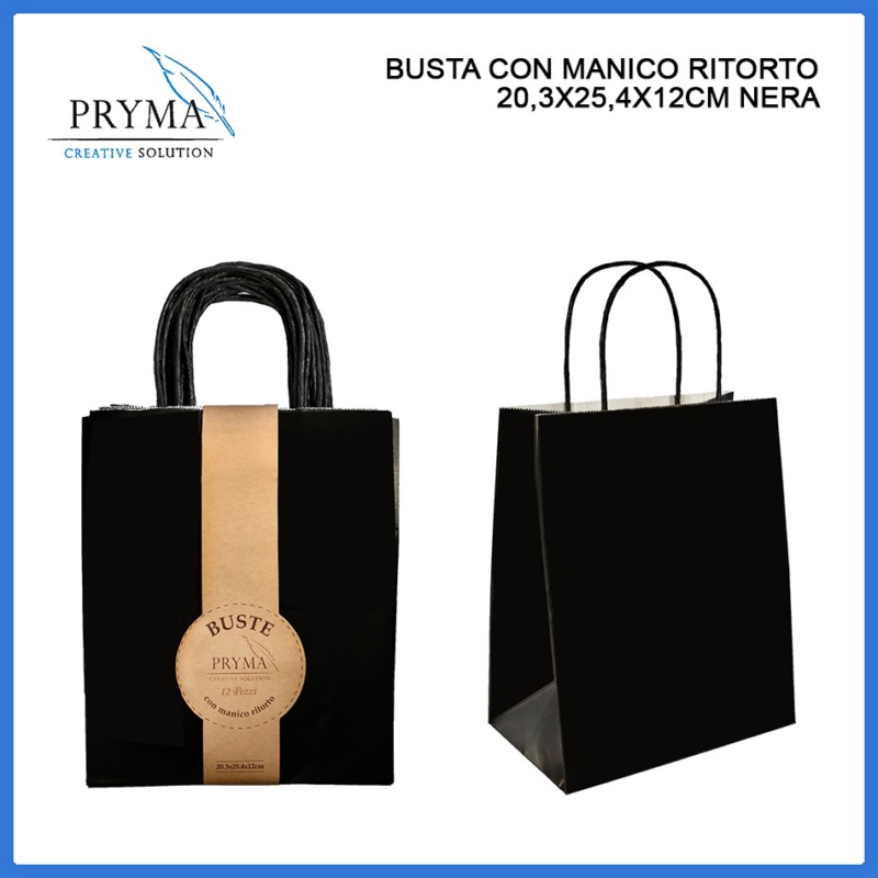 Busta Con Manico Ritorto 20,3X25,4X12Cm vendita online - negozio cinese  Casalinghi