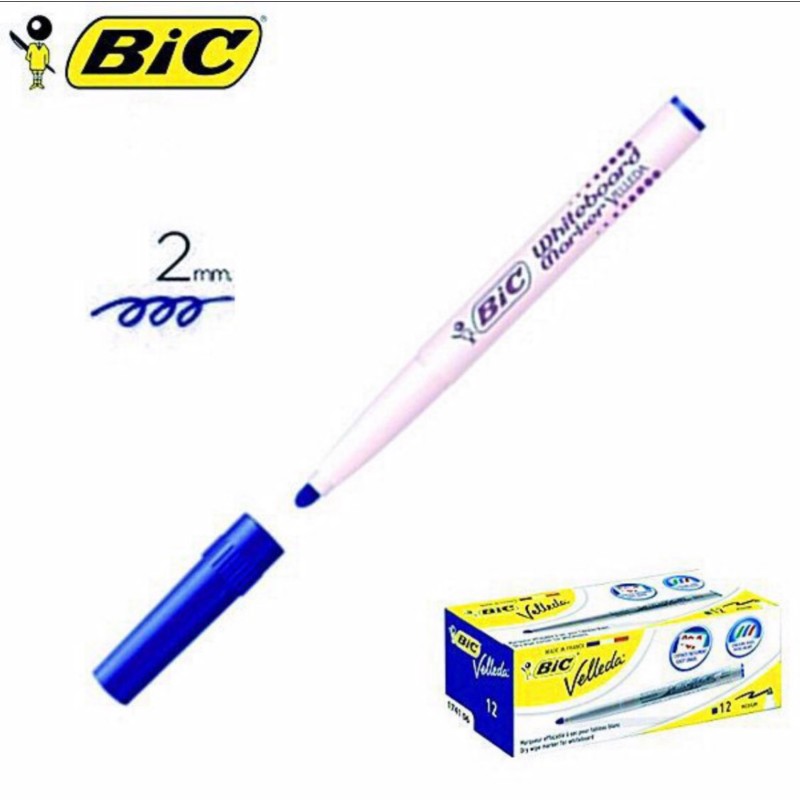 BIC Velleda, Pennarello Blu Cancellabile per Lavagna (Punta Media),  Confezione da 1 - Evidenziatori - Esseshop - Il tuo Partner in Informatica,  PC e Networking