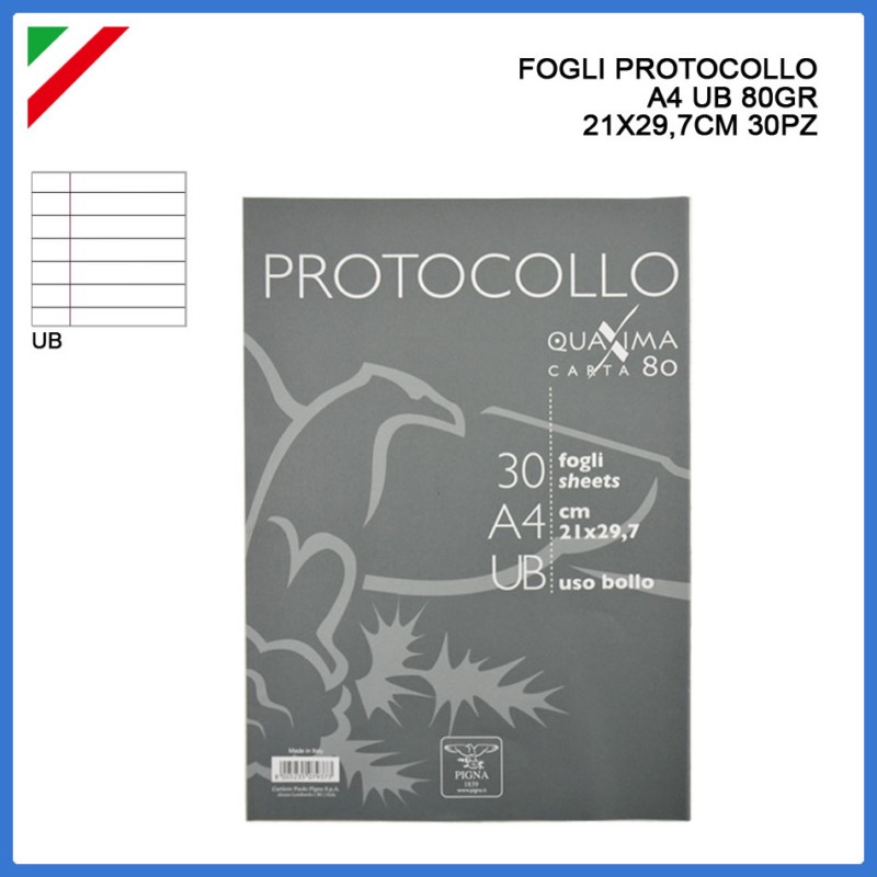 Fogli Protocollo A4 Ub 80G 21X29.7Cm 30P vendita online - negozio cinese  Quaderni & Blocchi