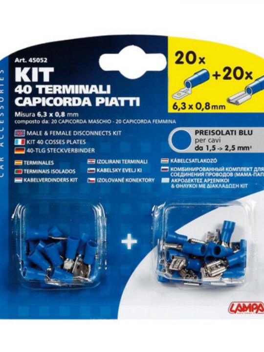 Kit 40 Capicorda Piatti Blu