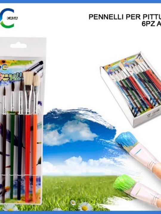 Set 6Pz Pennelli Per Pittura